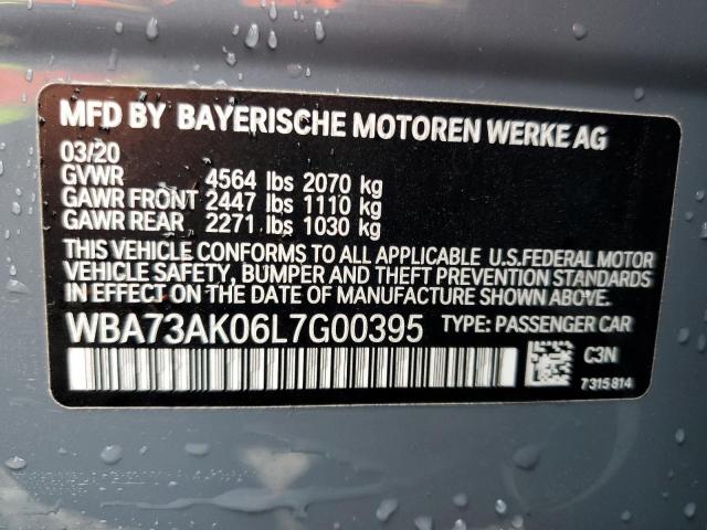 WBA73AK06L7G00395 - 2020 BMW 228XI BLUE photo 13