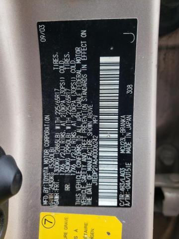 JTEDP21A640006242 - 2004 TOYOTA HIGHLANDER BASE Алтын фото 13