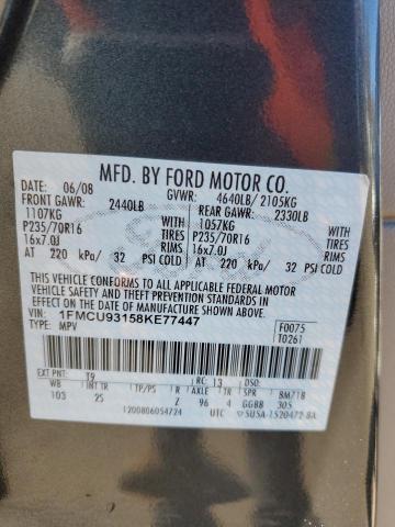 1FMCU93158KE77447 - 2008 FORD ESCAPE XLT CHARCOAL photo 13