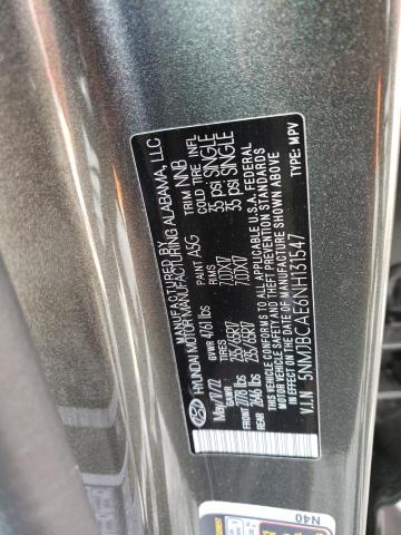 5NMJBCAE6NH131547 - 2022 HYUNDAI TUCSON SEL GRAY photo 13