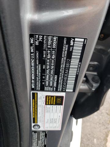 4JGDA5HB3EA418812 - 2014 MERCEDES-BENZ ML 350 4MATIC GRAY photo 12