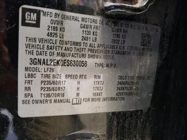 3GNAL2EK0ES630058 - 2014 CHEVROLET CAPTIVA LS 黑色 照片 13