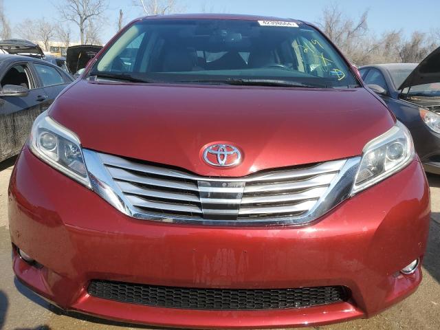 5TDYK3DCXFS539718 - 2015 TOYOTA SIENNA XLE BURGUNDY photo 5