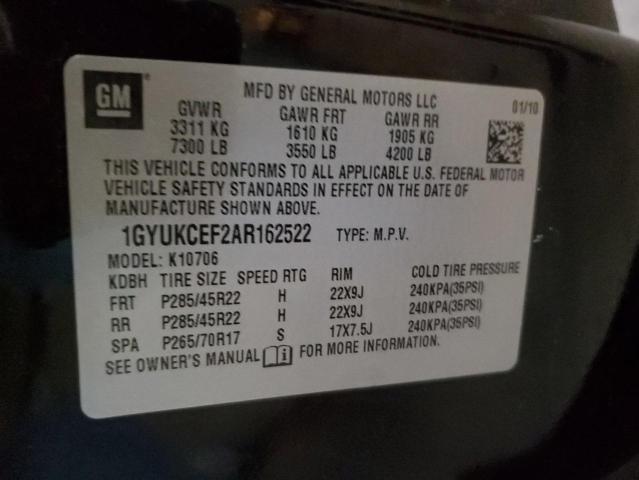 1GYUKCEF2AR162522 - 2010 CADILLAC ESCALADE PREMIUM BLACK photo 13