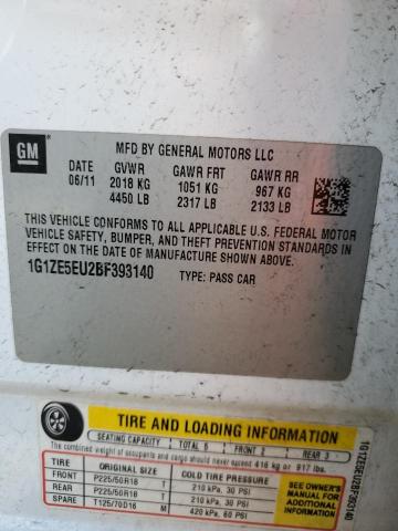 1G1ZE5EU2BF393140 - 2011 CHEVROLET MALIBU LTZ 白色 照片 12