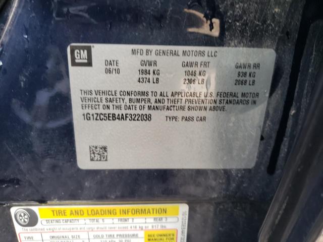 1G1ZC5EB4AF322038 - 2010 CHEVROLET MALIBU 1LT BLUE photo 13