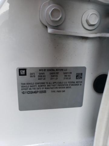 1G11C5SA4GF133505 - 2016 CHEVROLET MALIBU LIM LT 白色 照片 12