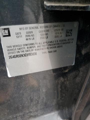 2G4GR5EK3C9153036 - 2012 BUICK REGAL 灰色 照片 12