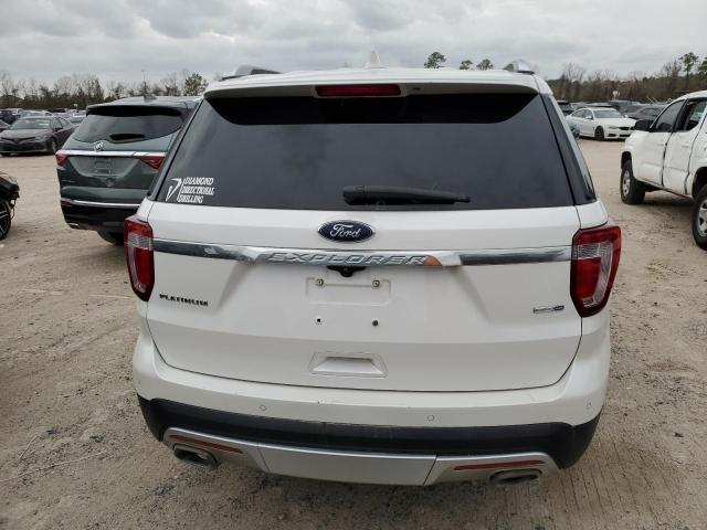 1FM5K8HT4HGC84678 - 2017 FORD EXPLORER PLATINUM WHITE photo 6