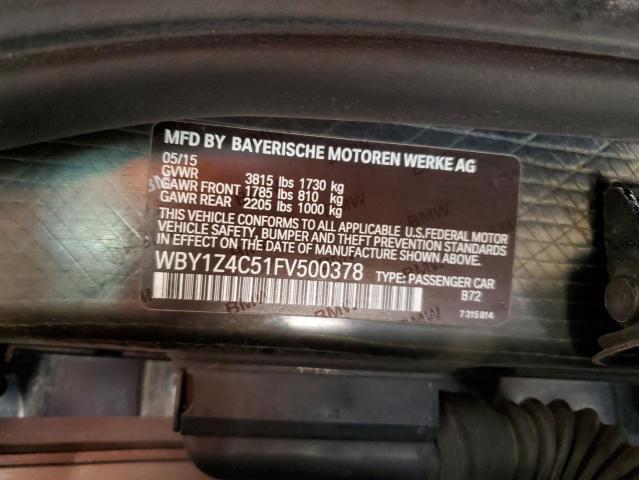 WBY1Z4C51FV500378 - 2015 BMW I3 REX SILVER photo 12