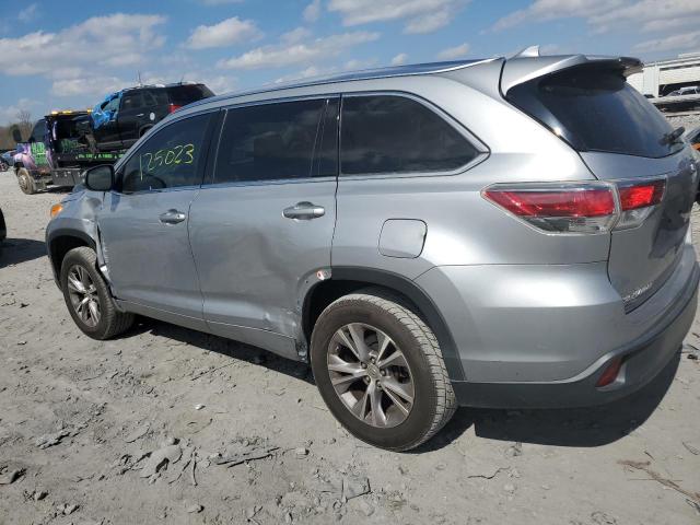 5TDKKRFH2ES007458 - 2014 TOYOTA HIGHLANDER XLE SILVER photo 2
