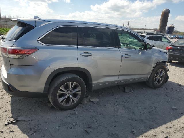5TDKKRFH2ES007458 - 2014 TOYOTA HIGHLANDER XLE SILVER photo 3