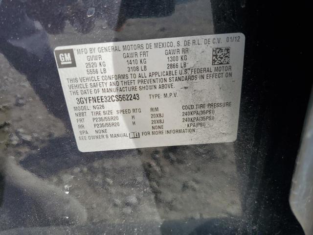 3GYFNEE32CS562243 - 2012 CADILLAC SRX PERFORMANCE COLLECTION BLACK photo 13