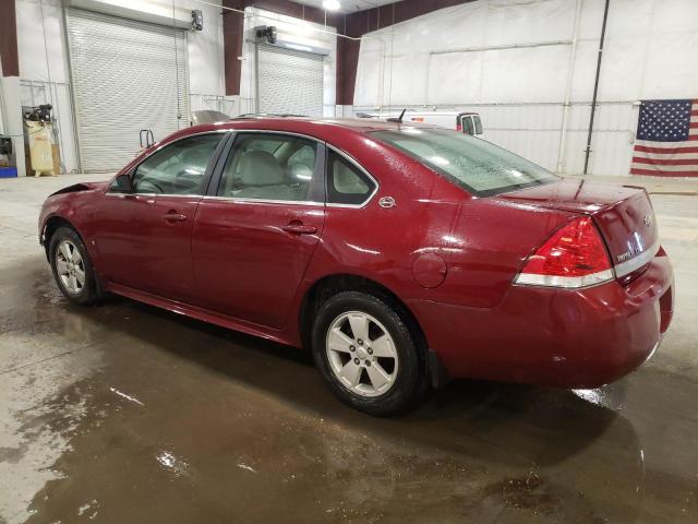 2G1WT57N691135980 - 2009 CHEVROLET IMPALA 1LT MAROON photo 2