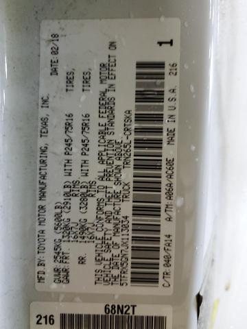 5TFRX5GN7JX113034 - 2018 TOYOTA TACOMA ACCESS CAB თეთრი ფოტო 12