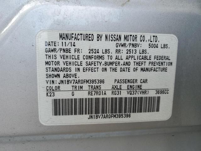 JN1BV7AR0FM395396 - 2015 INFINITI Q50 BASE SILVER photo 12