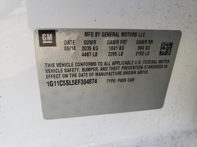 1G11C5SL5EF304874 - 2014 CHEVROLET MALIBU 1LT 白色 照片 12