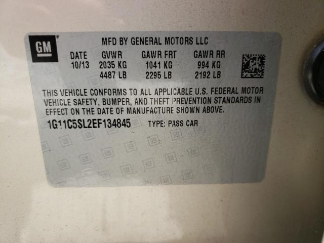 1G11C5SL2EF134845 - 2014 CHEVROLET MALIBU 1LT GOLD photo 10