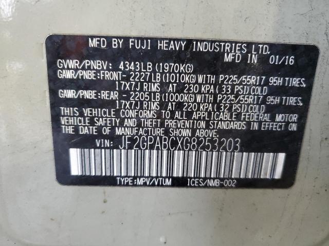 JF2GPABCXG8253203 - 2016 SUBARU CROSSTREK PREMIUM 绿色 照片 12