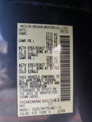 5N1AR1NB4BC602083 - 2011 NISSAN PATHFINDER S GRAY photo 13