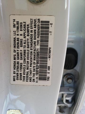 19XFB2F96EE058571 - 2014 HONDA CIVIC EXL WHITE photo 12