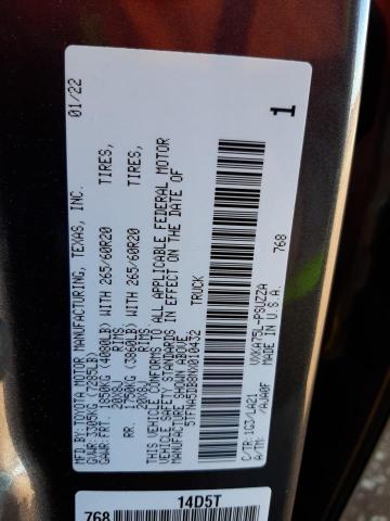 5TFNA5DB8NX010432 - 2022 TOYOTA TUNDRA CREWMAX PLATINUM Grau Foto 12