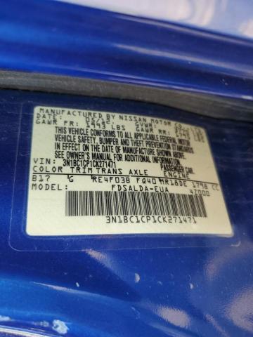 3N1BC1CP1CK271471 - 2012 NISSAN VERSA S BLUE photo 13