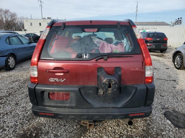 JHLRD78535C028601 - 2005 HONDA CR-V LX RED photo 6