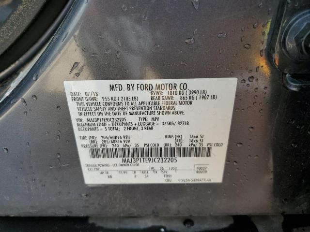 MAJ3P1TE9JC232205 - 2018 FORD ECOSPORT SE გრაფიტი ფოტო 13