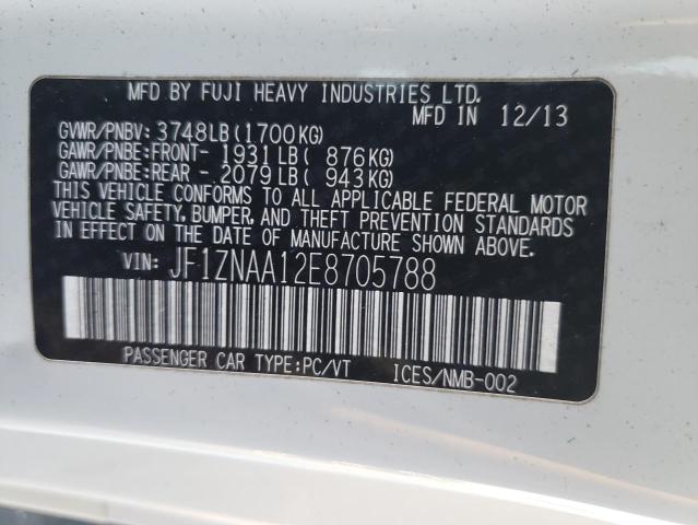 JF1ZNAA12E8705788 - 2014 TOYOTA SCION FR-S 白色 照片 12