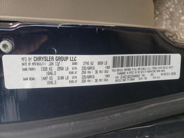 2C4RC1BG2CR400943 - 2012 CHRYSLER TOWN & COU TOURING 蓝色 照片 10