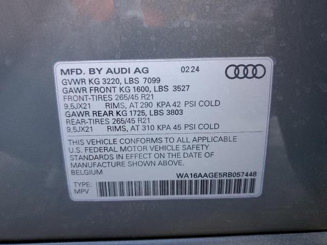 WA16AAGE5RB057448 - 2024 AUDI Q8 E-TRON PRESTIGE GRAY photo 13