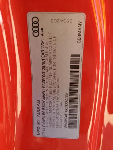 WAUVGAFH6EN002735 - 2014 AUDI S5 PRESTIGE RED photo 12