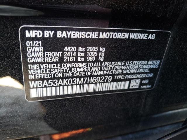 WBA53AK03M7H69279 - 2021 BMW 228I Черный фото 12