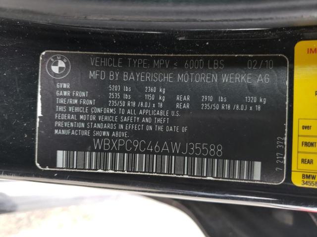 WBXPC9C46AWJ35588 - 2010 BMW X3 XDRIVE30I BLACK photo 13