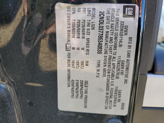 2CNDL037786340830 - 2008 CHEVROLET EQUINOX SPORT BLACK photo 13