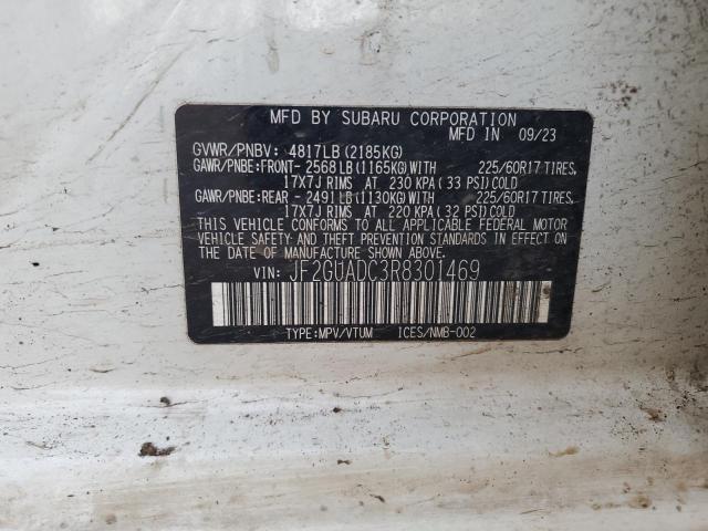 JF2GUADC3R8301469 - 2024 SUBARU CROSSTREK PREMIUM 白色 照片 13