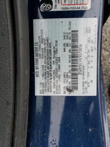 3FAHP01147R173056 - 2007 FORD FUSION SE BLUE photo 12