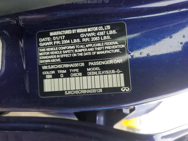 SJKCH5CR8HA035126 - 2017 INFINITI QX30 BASE BLUE photo 14