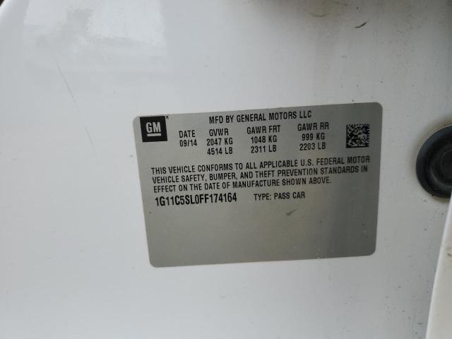 1G11C5SL0FF174164 - 2015 CHEVROLET MALIBU 1LT WHITE photo 12