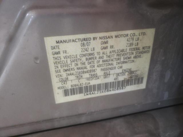 1N4AL21E08N408987 - 2008 NISSAN ALTIMA 2.5 TAN photo 13