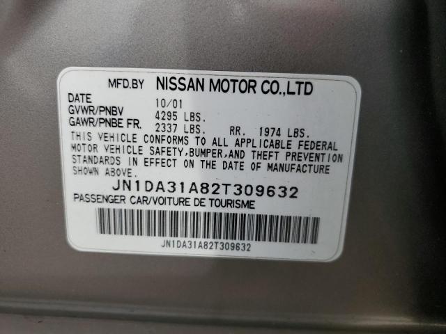 JN1DA31A82T309632 - 2002 NISSAN MAXIMA GLE GRAY photo 12