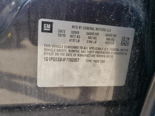 1G1PG5SB4F7192067 - 2015 CHEVROLET CRUZE LTZ GRAY photo 12