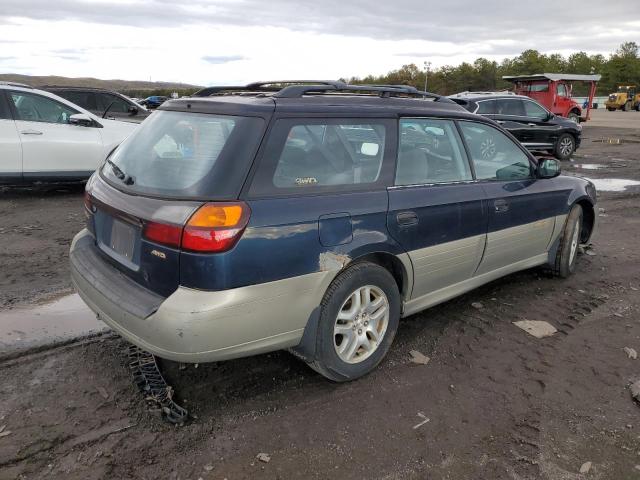 4S3BH665927603854 - 2001 SUBARU LEGACY OUTBACK BLUE photo 3