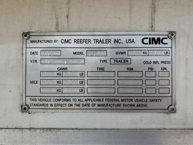 527SR5328PM032862 - 2023 CIMC REEFER TRL WHITE photo 10