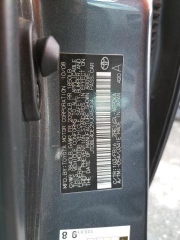 JTDBL40E29J045404 - 2009 TOYOTA COROLLA BASE CHARCOAL photo 12