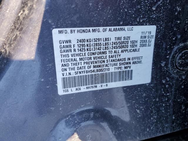 5FNYF8H54LB002310 - 2020 HONDA PASSPORT EXL Grafit fotoğraf 13