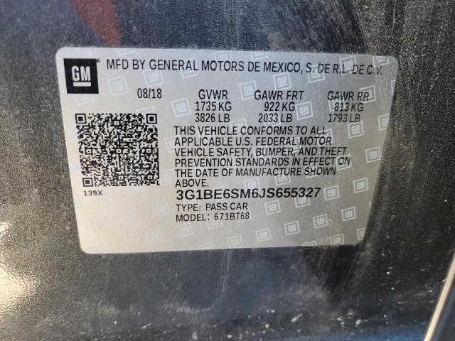 3G1BE6SM6JS655327 - 2018 CHEVROLET CRUZE LT CHARCOAL photo 12