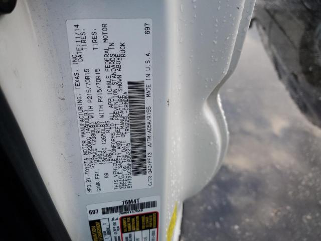 5TFTX4CN5FX052215 - 2015 TOYOTA TACOMA ACCESS CAB Ақ фото 12