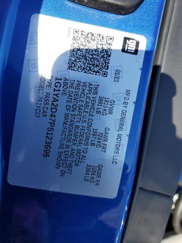 1G1YA2D47P5123695 - 2023 CHEVROLET CORVETTE STINGRAY 1LT BLUE photo 13